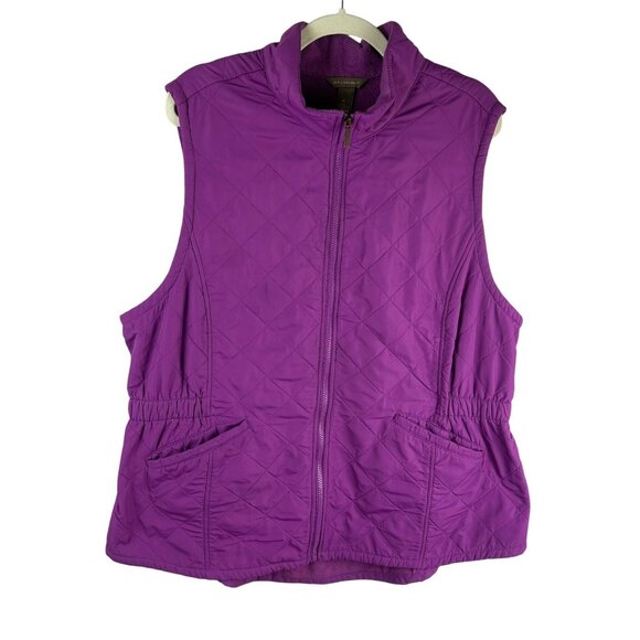 Bit & Bridle Quilted Vest Women Plus 1X Purple Full Zipper Pockets Horse Riding - Picture 1 of 6